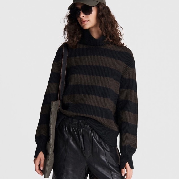 Pierce Cashmere Wide Striped Turtleneck Sweater from Rag&Bone - Picture 1 of 13